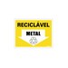 Placa Sinalizadora de Vinil 15 X 20 Lixo Reciclável Metal - Sinalize - Referência: 420AU