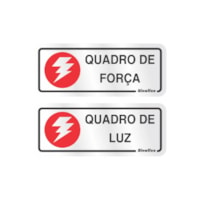 Placa sinalize aluminio 15x15 quadro de força/luz Sinalize