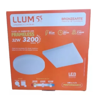 Plafon Led Slim Embutir 32W 4000K 40cm Llum