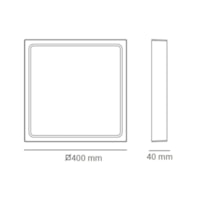 Plafon Sob Slim Led QD 36W 3000K 400X400X35 ABS - Lumanti