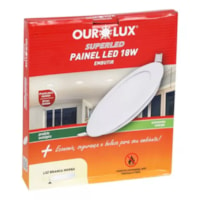 Plafon Sobrepor Led C/Sensor Luminosidade 18w 2700k Ourolux