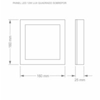 Plafon Sobrepor Led Quadrado 12W 4000K LUX - Taschibra