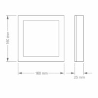 Plafon Sobrepor Led Quadrado 12W 6500K LUX - Taschibra