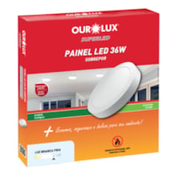 Plafon Sobrepor Led Redondo 36W 6500K Bivolt - Ourolux