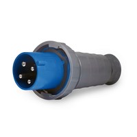 Plug Industrial 16A 2P+T Azul 6H 220V Ip44 Soprano