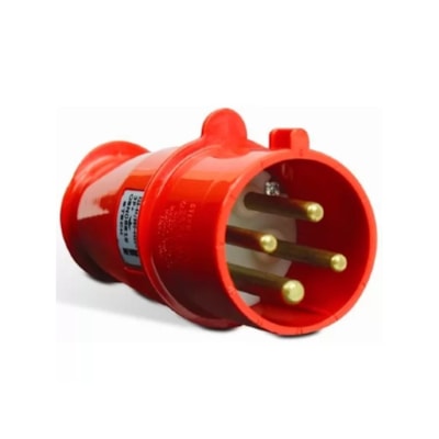 Plug Industrial  3P+T 380V Vermelho S4076 Steck