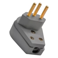 Plug Macho 10A 2P+T Prensa Cabo Gigante 250V Ilumi 10 Unid