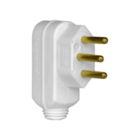Plug Macho Pb 10A 2P+T Monobloco Branco 615901 Pial Legrand