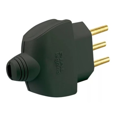 Plug Macho Pb 10A 2P+T Preto 615911 Pial Legrand