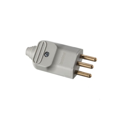 Plug macho PB 20A 2P+T cinza PLD2-3  MarGirius