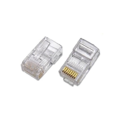 Plug Modular Simples Branco 8px8c -(8P8C) RJ45 - Interneed