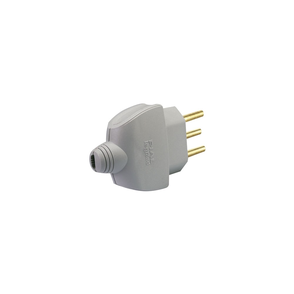 Plug Monobloco Cinza 2P + T 10A 615821 Pial Legrand - Loja Agrometal