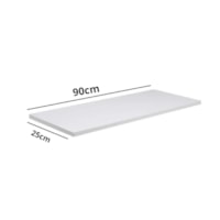 Prateleira de Madeira Branca 25 x 90cm 6059250003 - Ordenare
