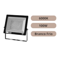 Projetor Led 100W Slim 6000K - Clarão RN-100
