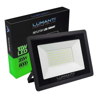 Projetor Led Alumínio 100W Slim Verde 50/60Hz - Lumanti