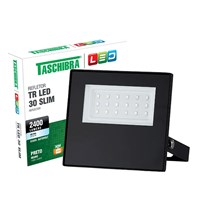 Projetor Taschibra LED Slim 30W Preto Bivolt 6500K Luz branca