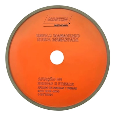 Rebolo Diamantado  Afiação Serras Metal Disco 150mm - Norton