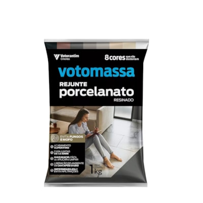 Rejunte Porcelanato Resinado Cinza Escuro 1kg Votorantim