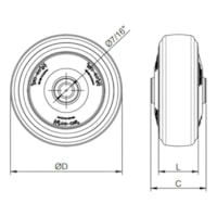 Roda Industrial De Borracha 4"Polegada 110kg R414BPNC Rodcar