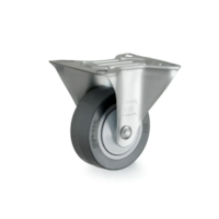 Rodizio Fixo Placa Borracha 3 polegadas 80kg - Rodcar