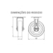 Rodizio Fixo Placa Nylon 8 pol 500Kg FIR 82 NPL - Rodcar