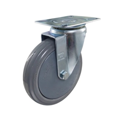 Rodizio Giratório Placa de Borracha 6" 614 BPNC Rodcar