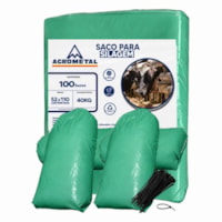 Saco Silagem Verde 100 Un 52x110cm C/Abraçadeiras Agrometal