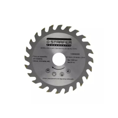 Serra Circular P/Madeira Widea 4.3/8 pol C/24 dentes Starfer