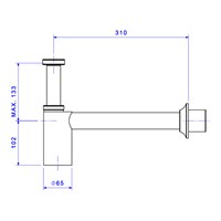 Sifão para Cozinha e Tanque Cromado 1.1/2" X 1.1/2" - Deca - Referência: 1680.C.112