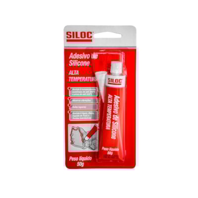 Silicone Acético Alta Temperatura Vermelha 50grs Siloc