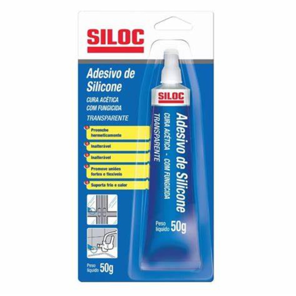 Silicone Acetico Incolor 50g Siloc 605006 - Loja Agrometal