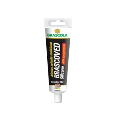 Silicone Acético Preto 50 gramas Alta Temperatura - Brascola
