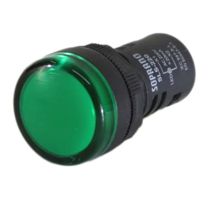 Sinalizador 22mm Verde 110VCA Soprano