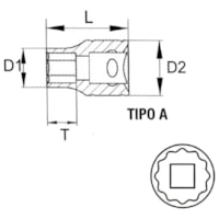 Soquete Estriado 1/2" Polegada X 10mm 204001BX Belzer