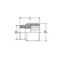 Soquete Estriado (B) 3/4 pol x 36mm - Sata ST16617SC