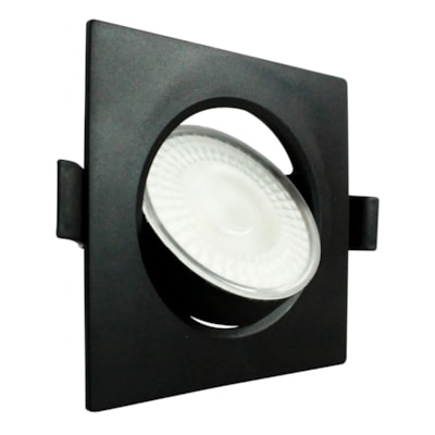 Spot embutir redondo led 7W 6500 preto foxlux