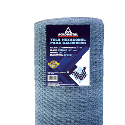 Tela Galinheiro 2’’ Fio 22x1,80 Rolo 50 Metros Agrometal