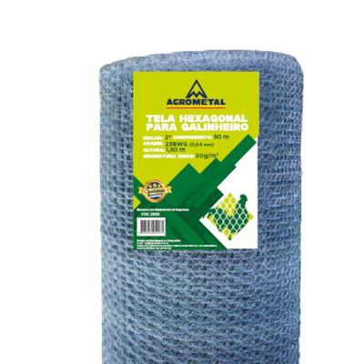 Tela Galinheiro Galvanizada 2X23  - 1,50X50 Agrometal