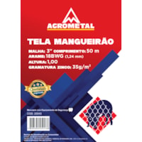 Tela Mangueirão 3" Fio 18 Rolo 1,00 com 50 Metros Agrometal