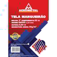 Tela Mangueirão 3" Fio 18X0,80 Rolo com 50 Metros Agrometal