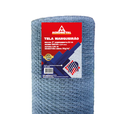 Tela Mangueirão 3’’ Fio 18x1,80 Rolo 50 Metros Agrometal