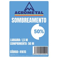 Tela Sombreamento Plano 50% 1,50x50 Preta Agrometal