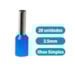 Terminal Ilhós Simples 2,5 mm Azul com 20 Peças - Eletrokit