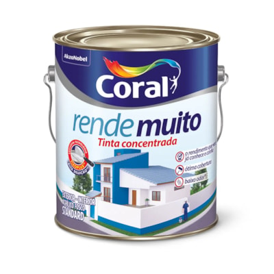 Tinta Acrílica Fosco Rende Muito Standard Areia 3,6 Litros - Coral - Referência: 5202226