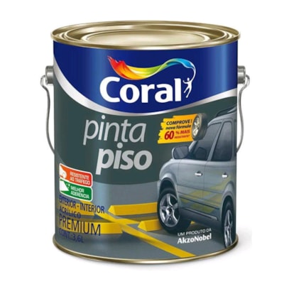 Tinta Acrílica Pinta Piso Cinza Escuro 3,6 Litros - Coral - Referência: 5202460