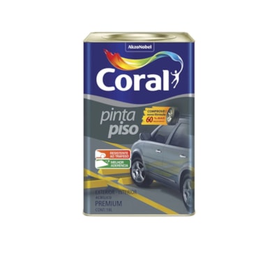 Tinta Pinta Piso Acrílico Fosco 18 Litros Cinza Médio Coral