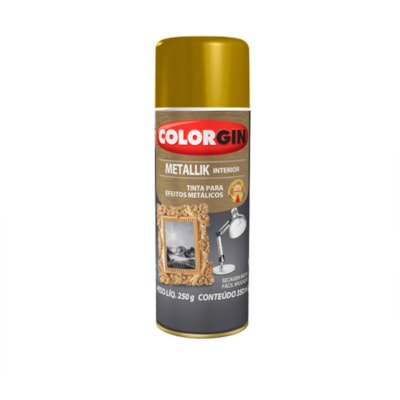 Tinta Spray Metalico Ouro 350ml - Colorgin
