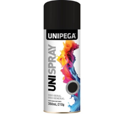 Tinta Spray UG 300g Preto Brilho 350ml Unipega