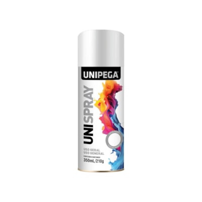 Tinta Spray Uso Geral Branco Fosco 350mL - Unipega