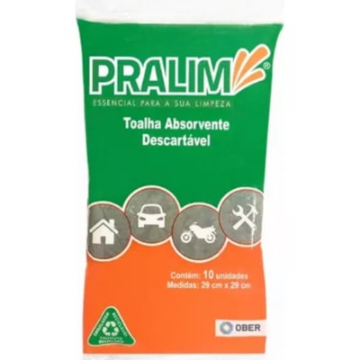 Toalha Absorvente Pralim 29x29cm Com 10 Unid. Ober